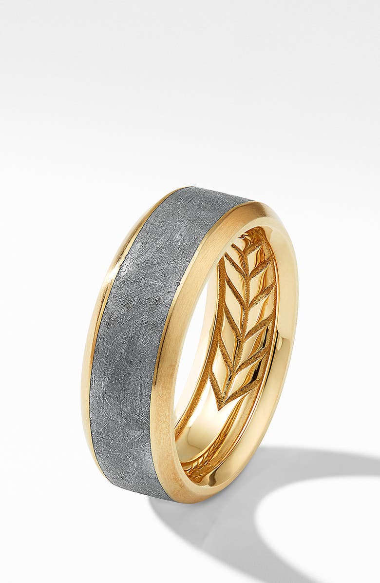 David Yurman Beveled Band in Grey Titanium and 18K Yellow Gold, Alternate, color, 