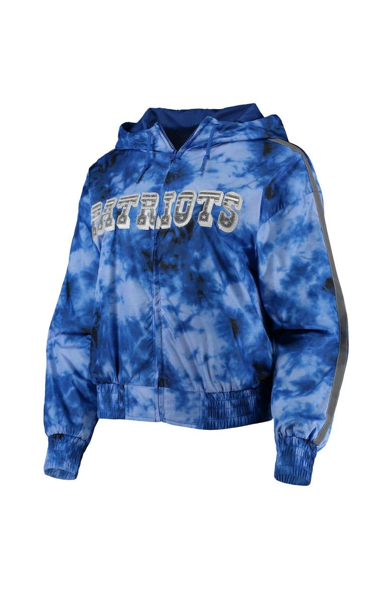 Women's Mitchell & Ness Navy New England Patriots Galaxy Full-Zip Windbreaker Hoodie Jacket, Alternate, color, Royal
