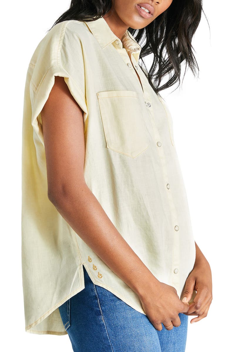ÉTICA Ash Linen Blend Shirt, Alternate, color, 