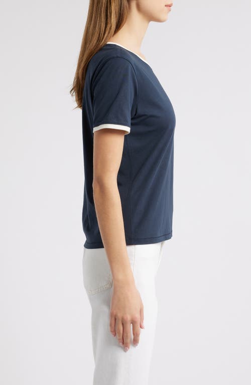 Frame The Ringer Baby Tee In Navy Multi