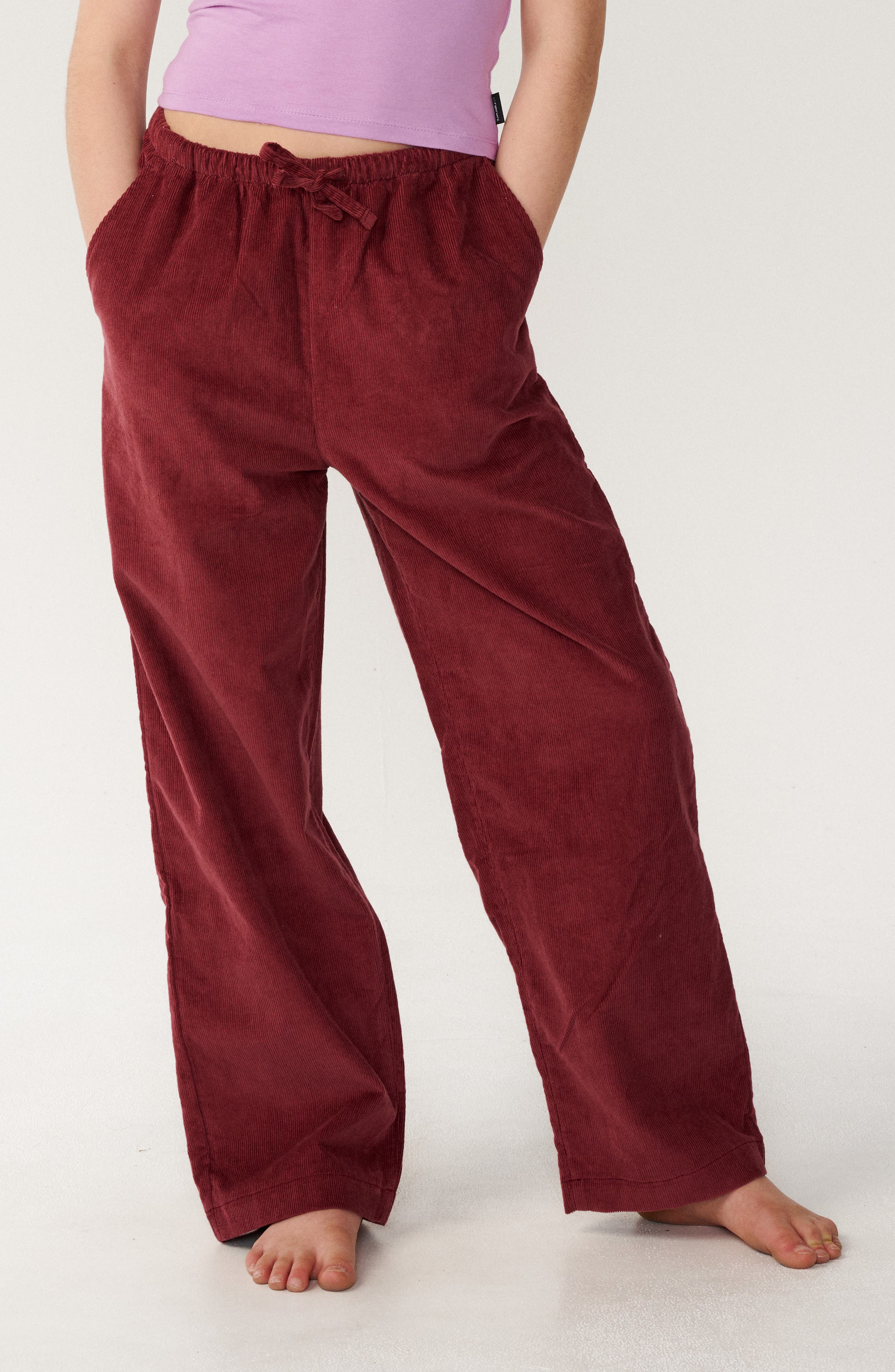 Rip Curl Kids' Keepsakes Corduroy Cotton Pants In Dark Plum