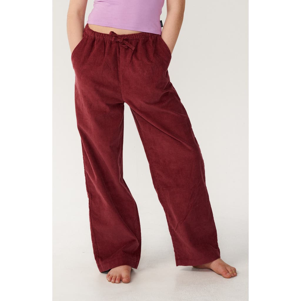 Rip Curl Kids' Keepsakes Corduroy Cotton Pants In Dark Plum