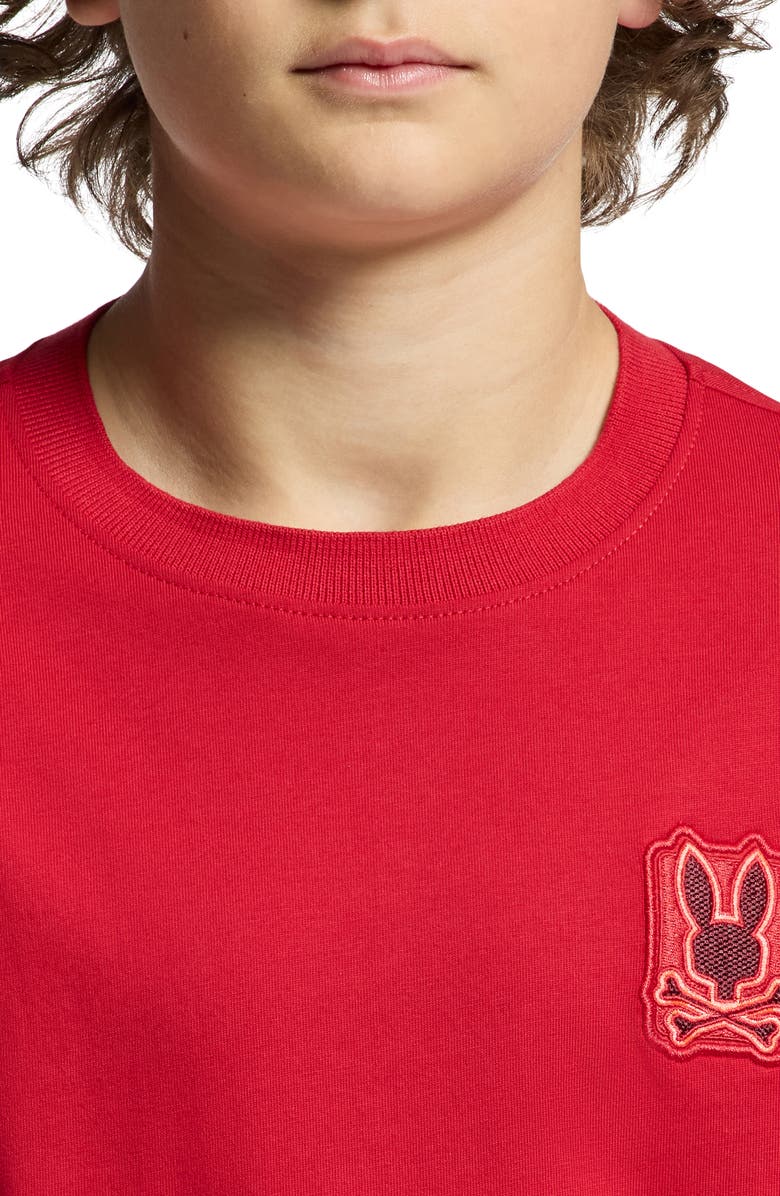 Psycho Bunny Kids' Pierce Fashion Embroidered T-Shirt, Alternate, color, Brilliant Red 2