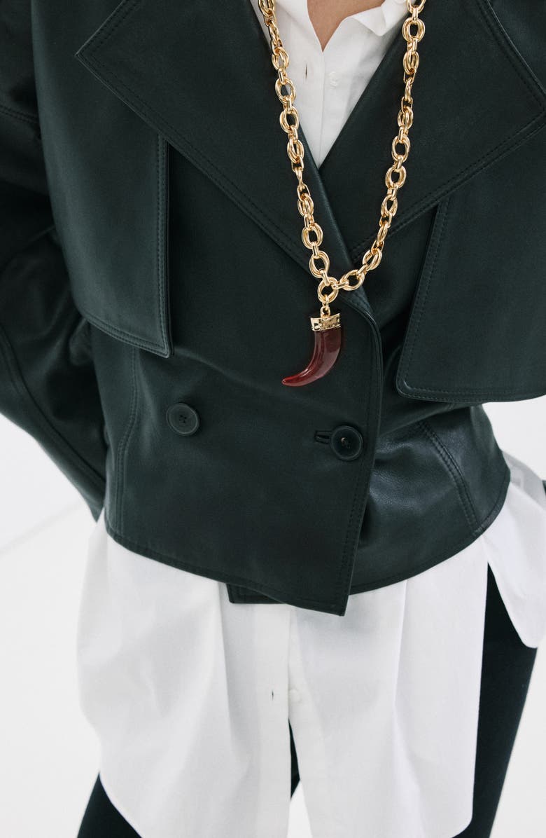 MANGO Resin Pendant Necklace, Alternate, color, Gold