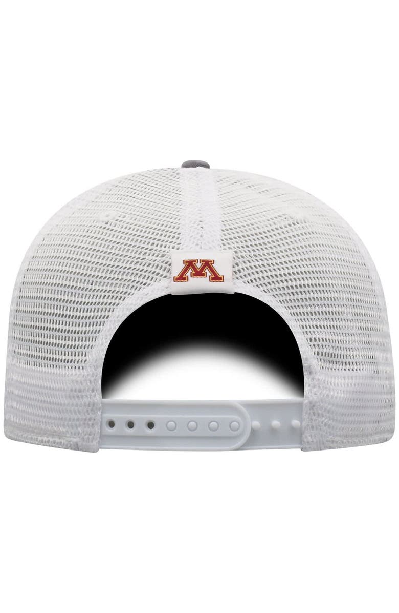 TOP OF THE WORLD Men's Top of the World Gray/White Minnesota Golden Gophers Victory Baseline Trucker Adjustable Hat, Alternate, color, Gray