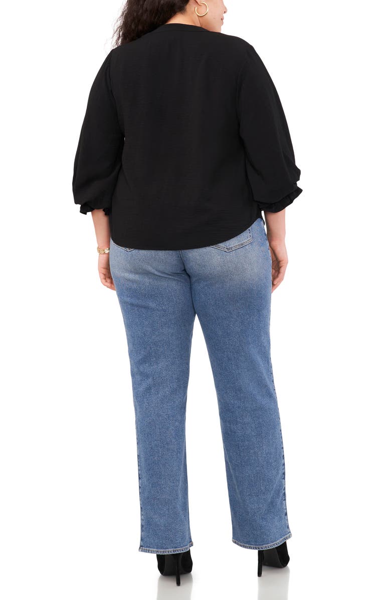 Vince Camuto Split Neck Ruffle Cuff Blouse, Alternate, color, 