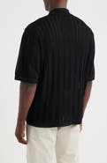 Corridor Pointelle Stripe Short Sleeve Organic Cotton Sweater