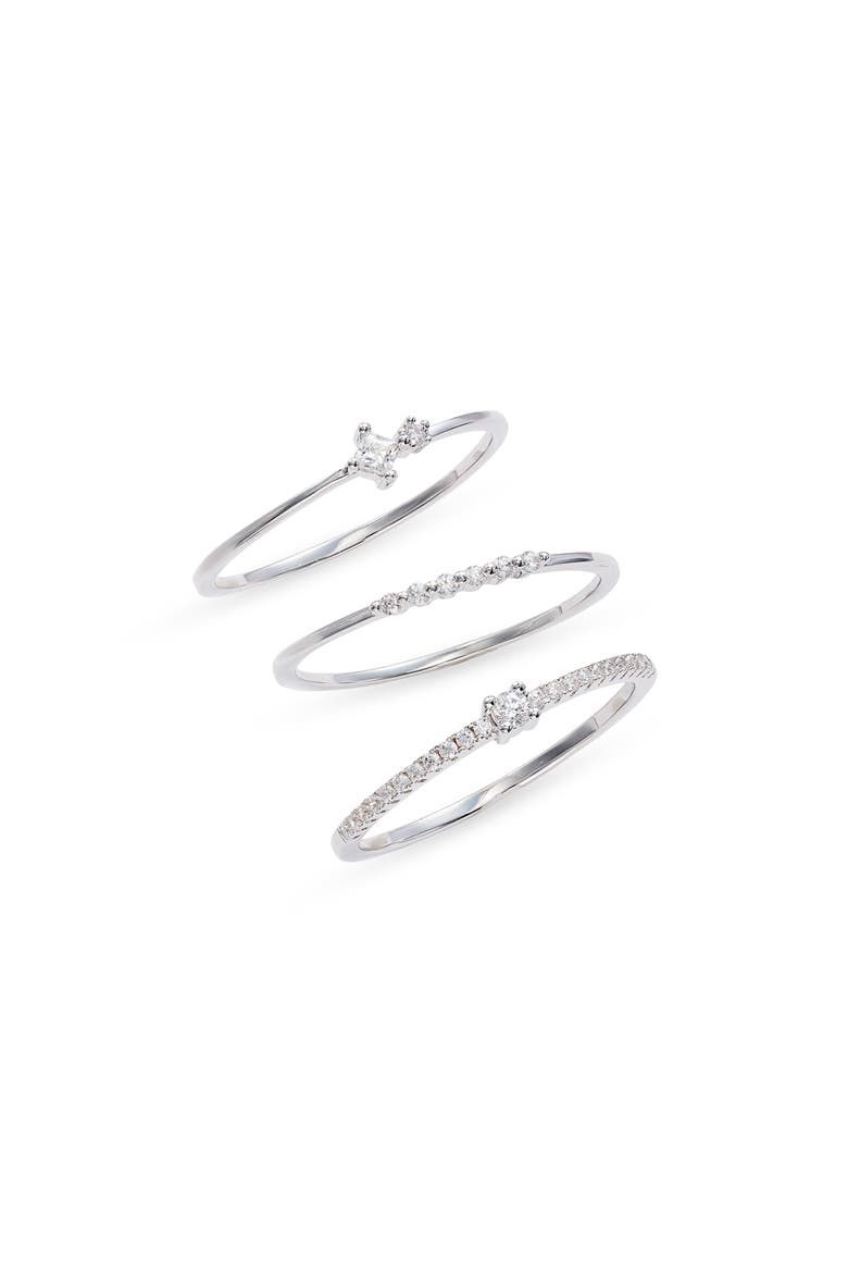Itty Bitty Stacking Rings, Main, color, CLEAR- SILVER