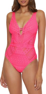 Becca Color Play Lace One-Piece Swimsuit
