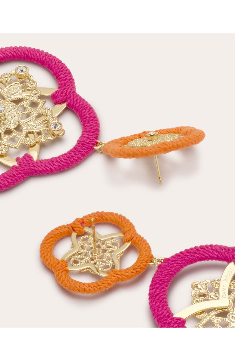 Ramy Brook Anya Medallion Drop Earrings, Alternate, color, Fiesta Pink