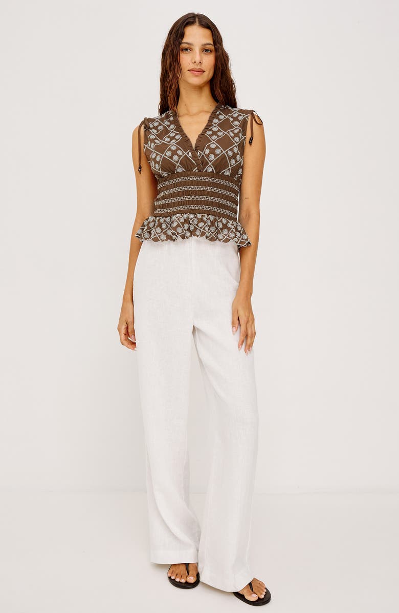 Rails Rizzo Embroidered Top, Alternate, color, Cocoa Daisy Embroidery