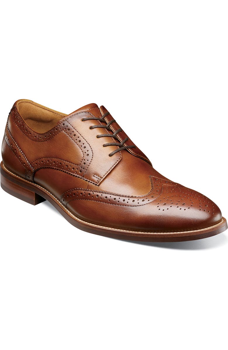 Florsheim Ruvo Wingtip Derby, Main, color, Cognac