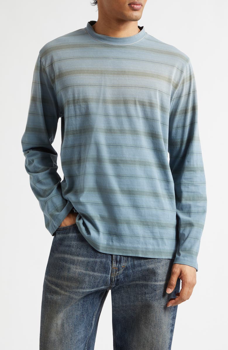 OUR LEGACY Box Stripe Long Sleeve T-Shirt, Main, color, Spray Fade Ghost Stripe