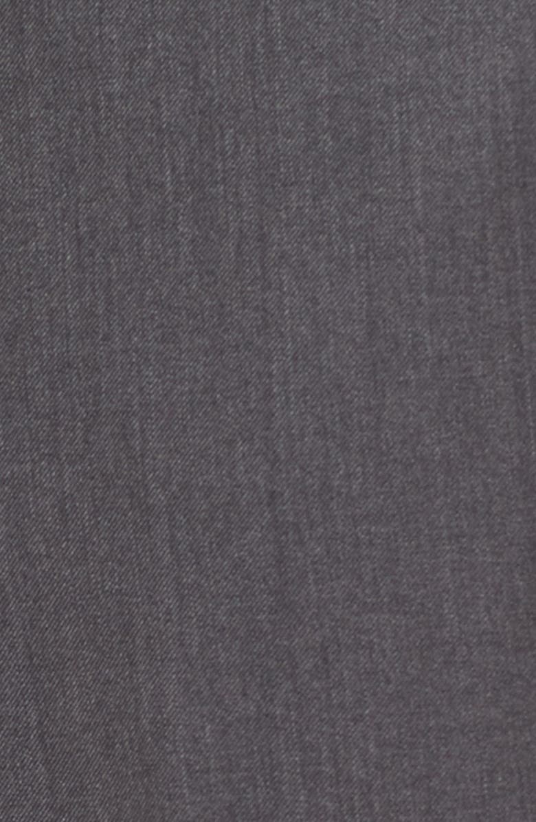 Berle Flat Front Solid Super 130s Wool Gabardine Trousers, Alternate, color, Medium Grey
