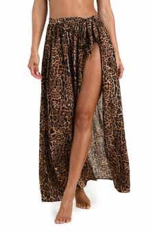 Klaire Leopard Maxi Skirt Cover-Up