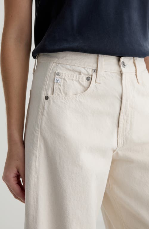 Ag Hattie Raw Hem High Waist Crop Barrel Jeans In White
