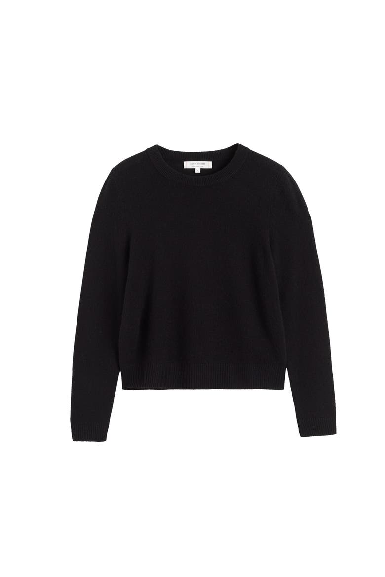Cloud Cashmere Cropped Sweater, Alternate, color, Black