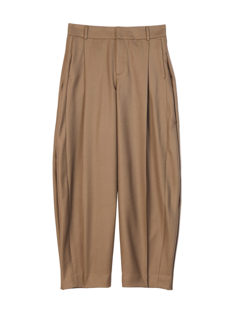 Barrel-Leg Cashmere Pants