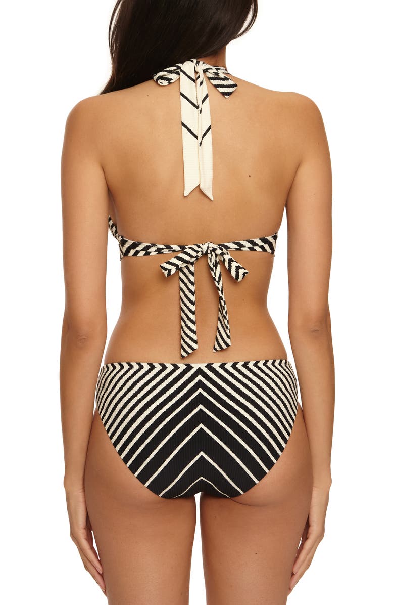Trina Turk Net Stripe Halter Rib Bikini Top, Alternate, color, 