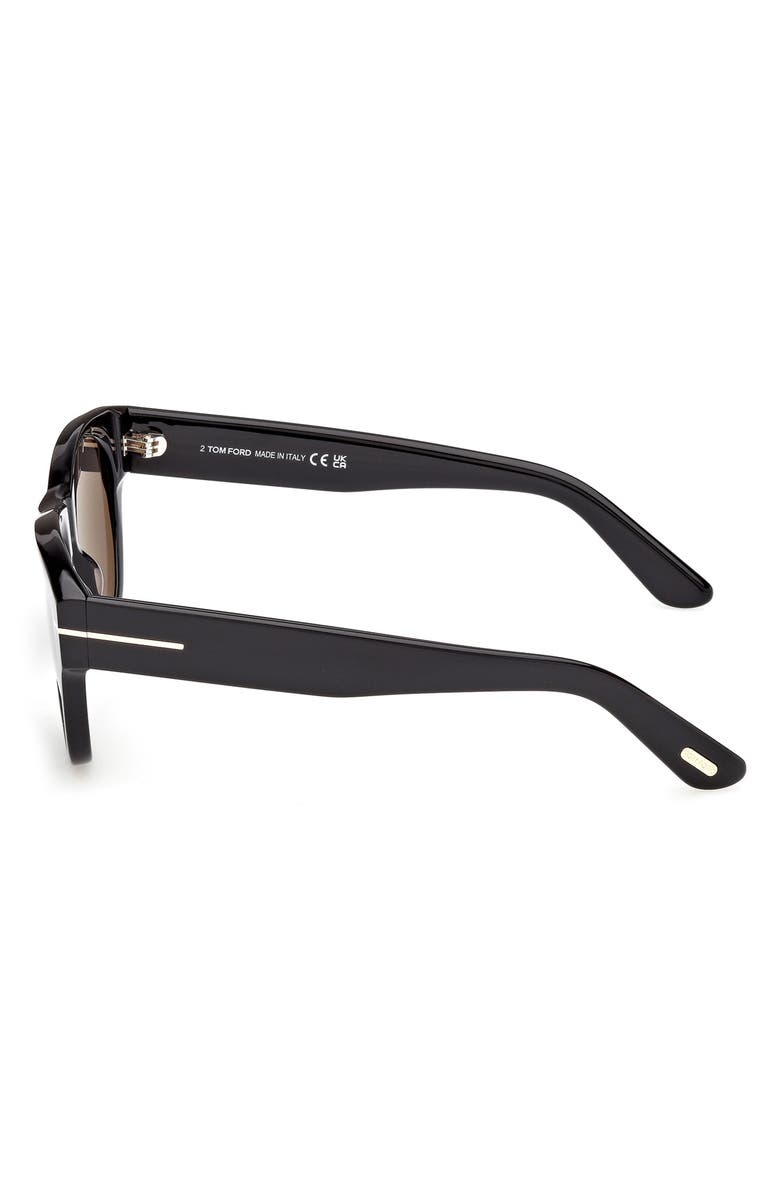 TOM FORD 52mm Round Photochromic Sunglasses, Alternate, color, Shiny Black / Smoke