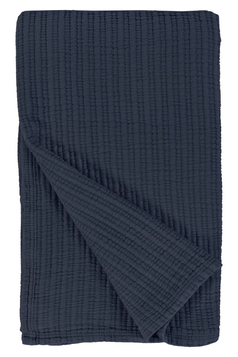 Chatham Matelassé Blanket, Main, color, NAVY