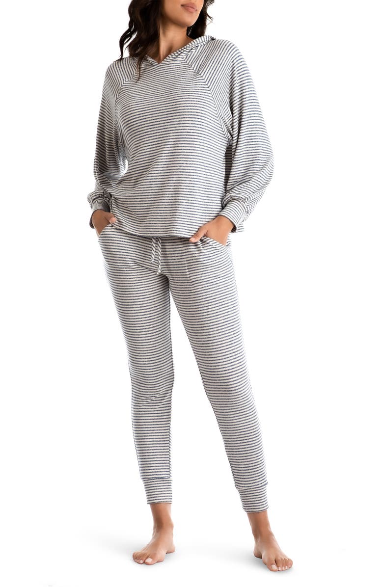 Midnight Bakery Juno Stripe Hooded Top & Joggers Lounge Set, Main, color, 
