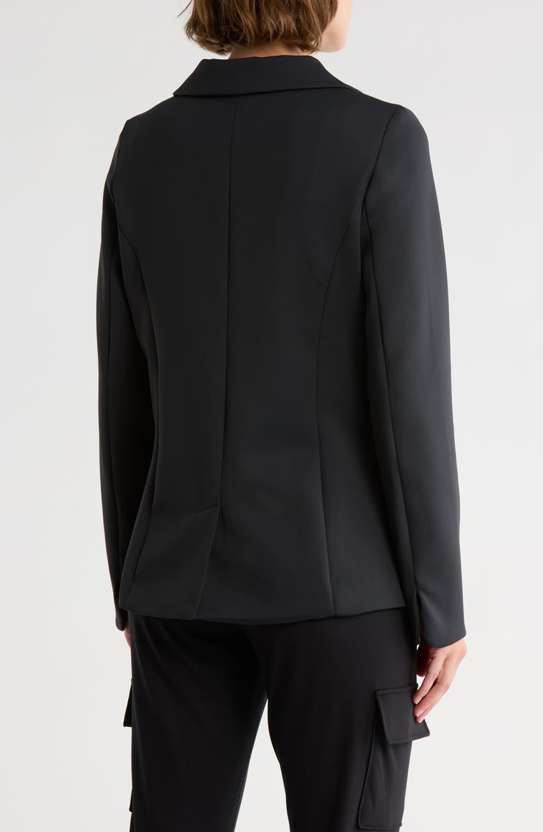 YOGALICIOUS Powermove Notch Lapel Scuba Knit Blazer, Alternate, color, Black