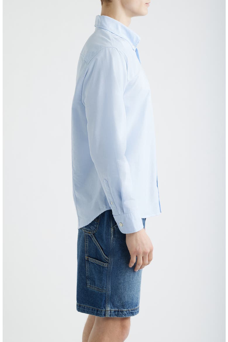 Light Blue Cotton Button-Down Oxford Shirt, Alternate, color, CHAMBRAY