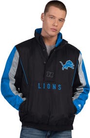 STARTER Men's Starter Black Detroit Lions Thursday Night Gridiron Half-Zip Jacket