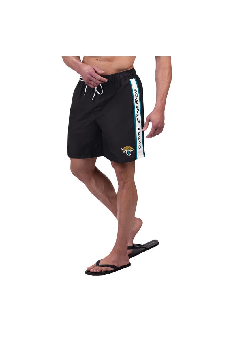 Men's G-III Sports by Carl Banks Black Jacksonville Jaguars Streamline Volley Swim Shorts, Main, color, Black