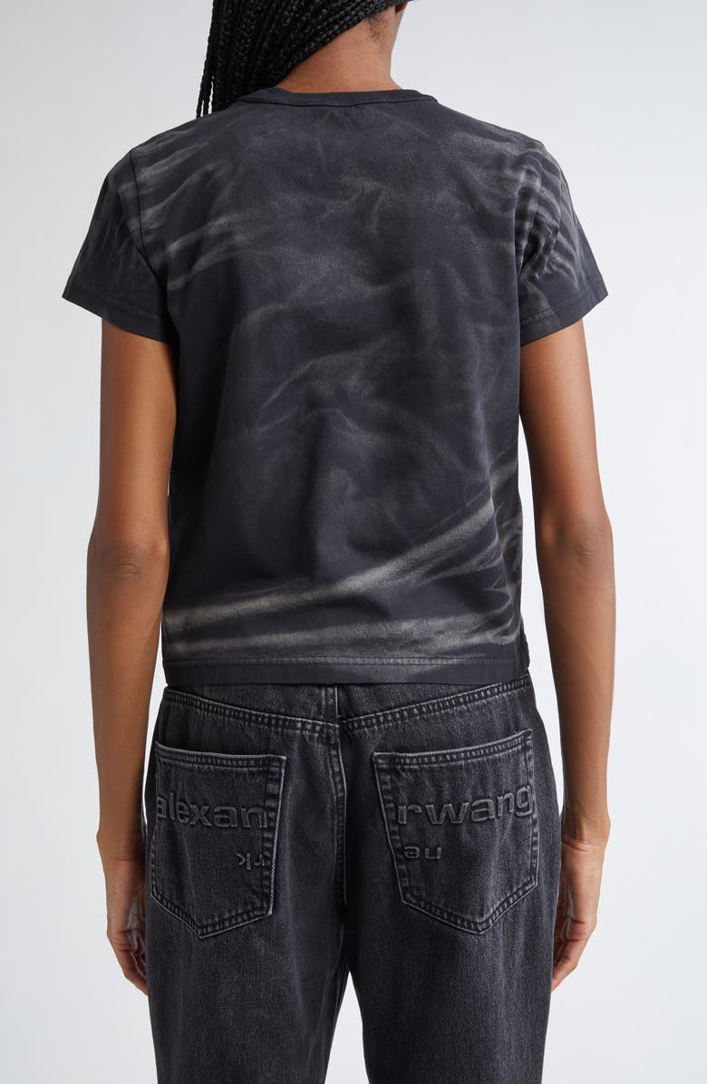 Alexander Wang Crease Cotton Jersey Crop T-Shirt, Alternate, color, 