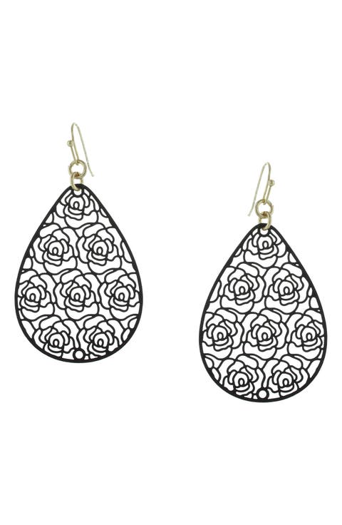Leda Rosette Drop Earrings