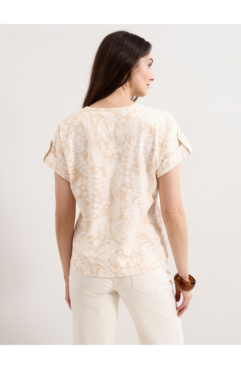 Phase Eight Soft Drape Floral Short Sleeve Top, Alternate, color, Neutral