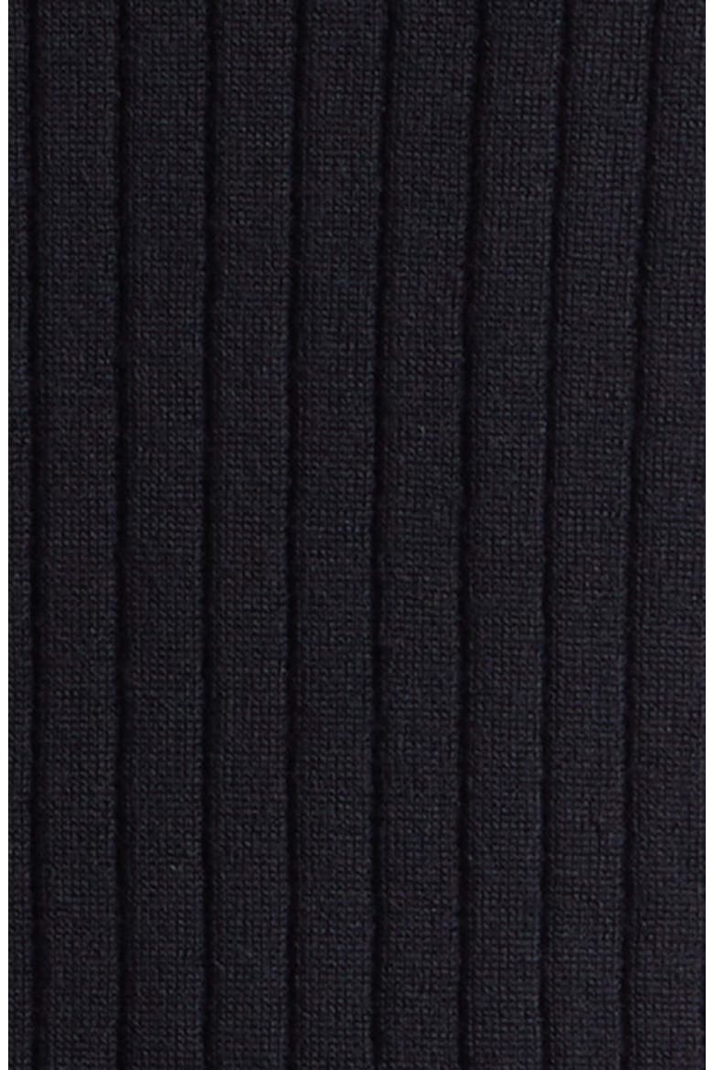 Tipped Wool Blend Rib Sweater, Alternate, color, NAVY