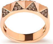 Haus of Brilliance 14K Rose Gold 1/4 Cttw Brown Diamond Pyramid Band Ring