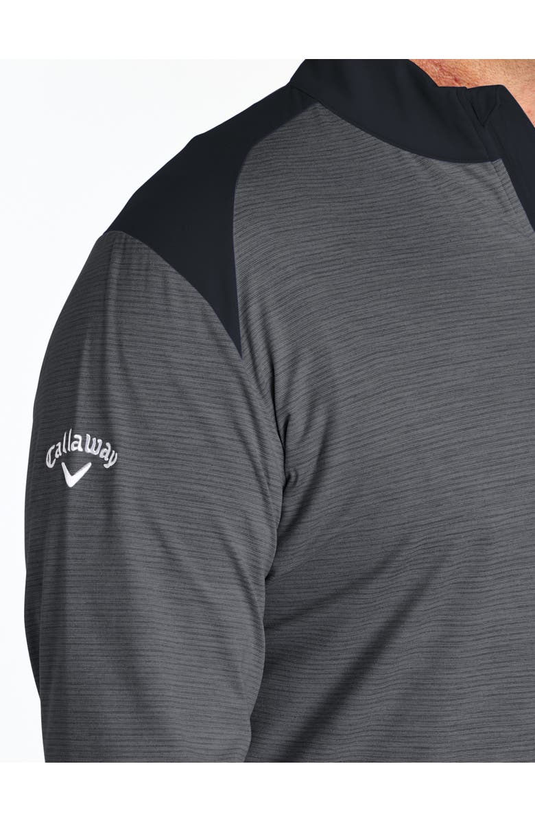 Callaway Big & Tall Soft Touch Colorblocked 1/4-Zip Gold Pullover, Alternate, color, Black Heather