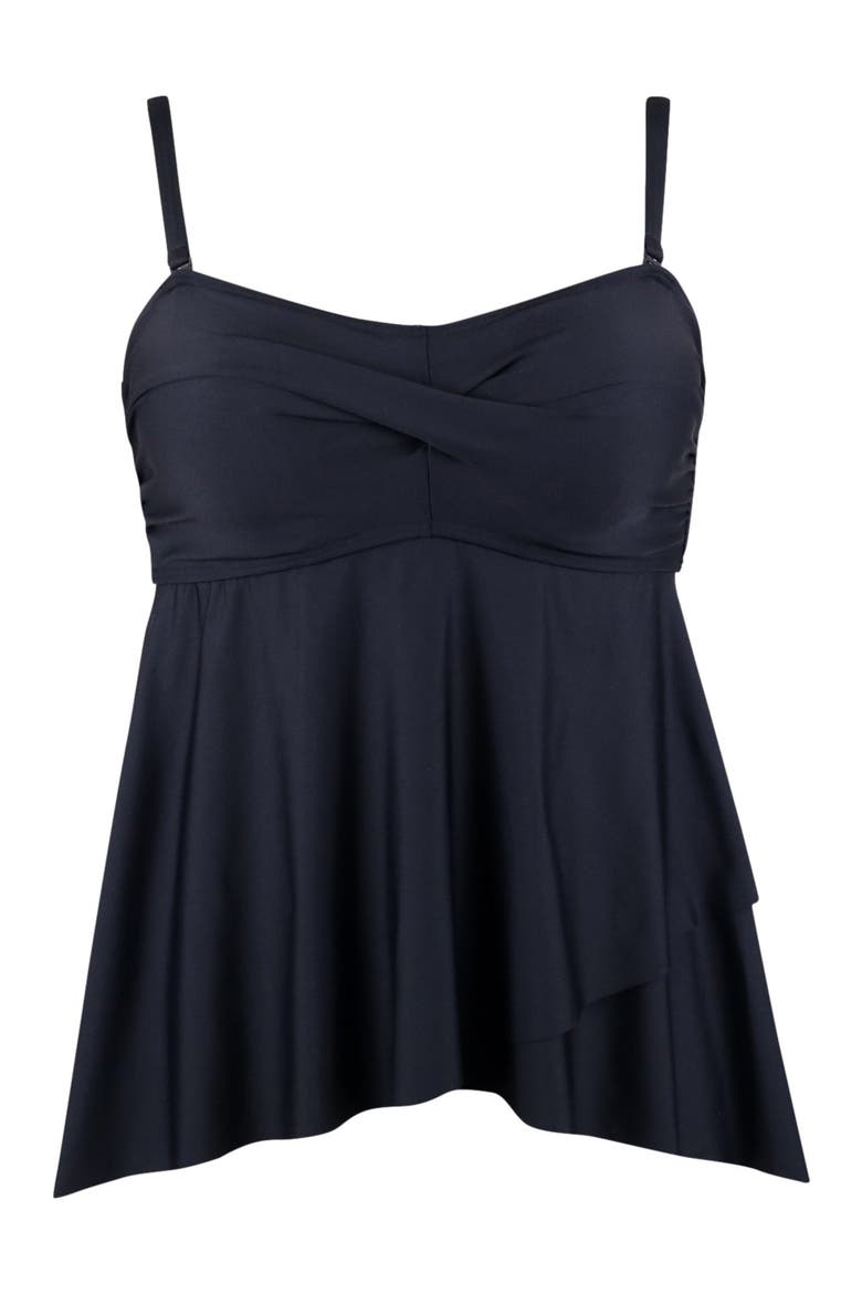 Molly Bandeau Tankini Swimsuit Top, Alternate, color, BLACK
