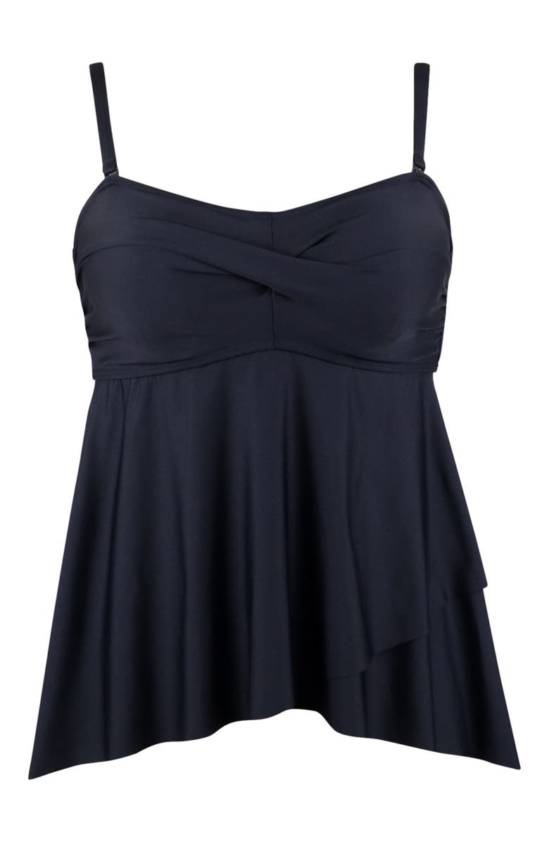 Sunsets Escape Molly Bandeau Tankini Swimsuit Top, Alternate, color, Black