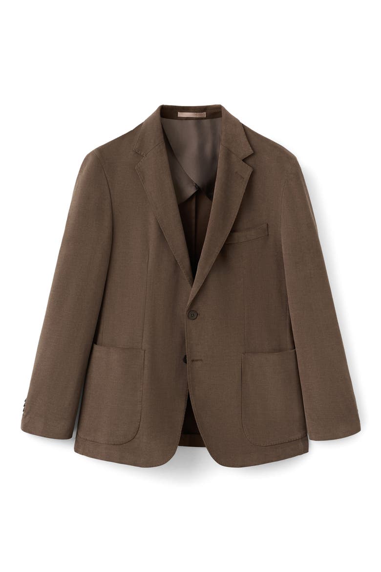 Slim Fit Stretch Cotton Blazer, Alternate, color, CARAMEL
