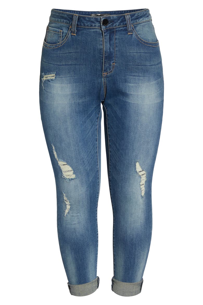Ripped & Embellished Skinny Jeans, Alternate, color, BANKS