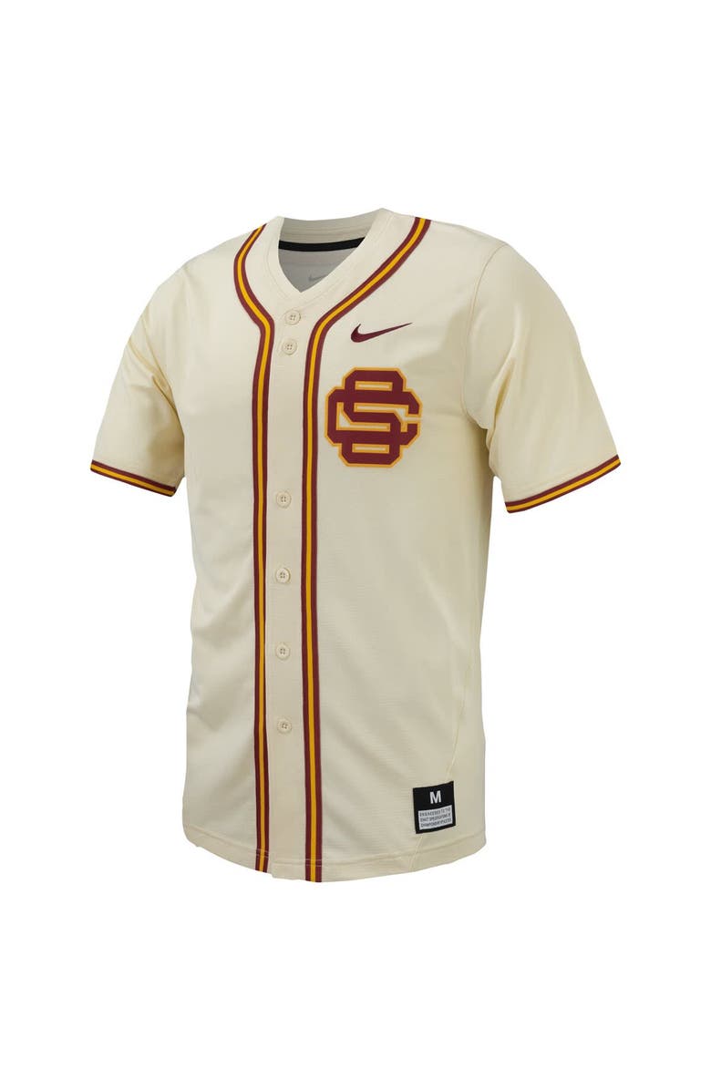Nike Men's Nike Cream USC Trojans Replica Full-Button Baseball Jersey, Alternate, color, 