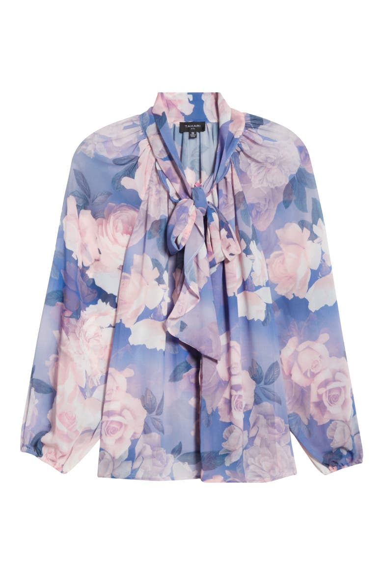 Printed Ruffle Top, Alternate, color, BLUE PETAL FLORAL