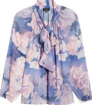 Tahari ASL Printed Ruffle Top