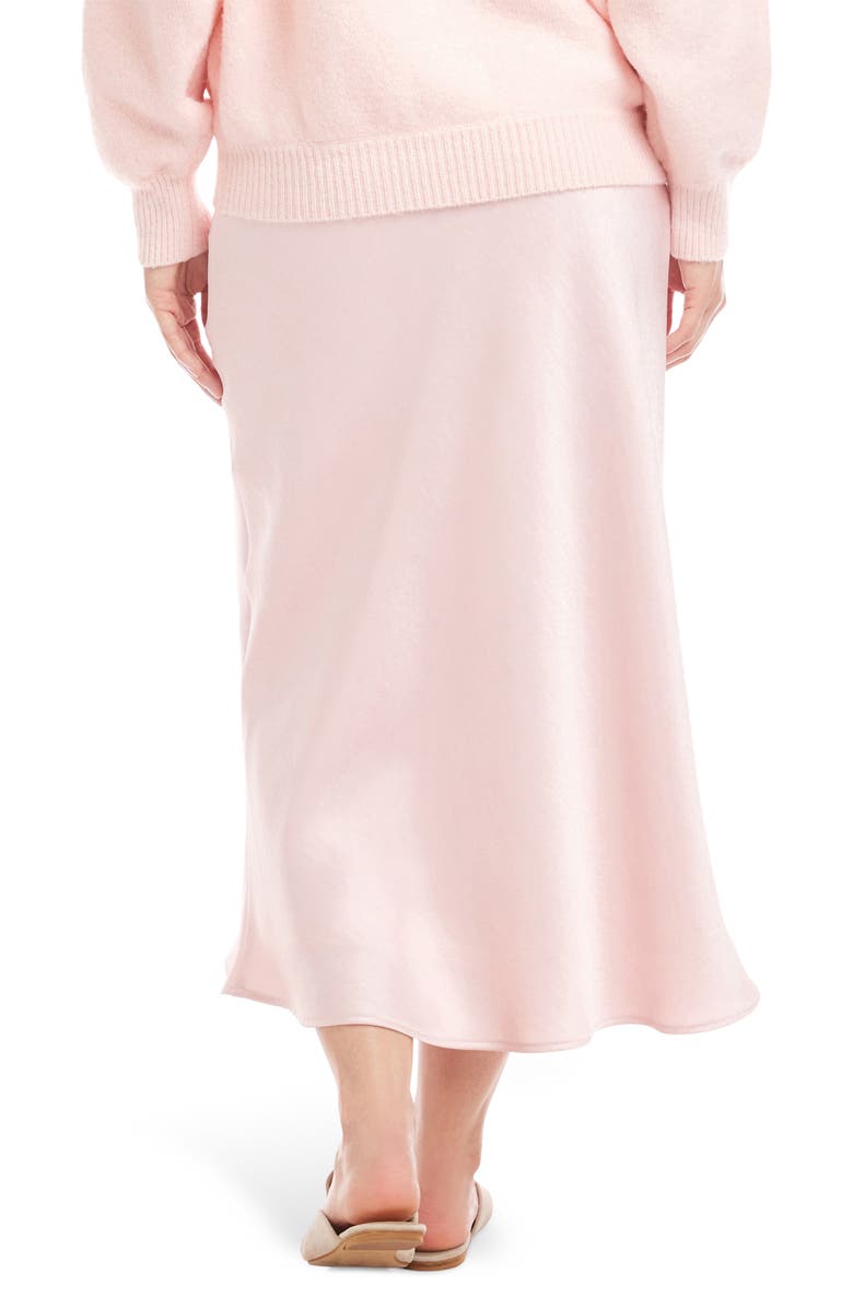 Karen Kane Bias Cut Satin Midi Skirt, Alternate, color, Pink