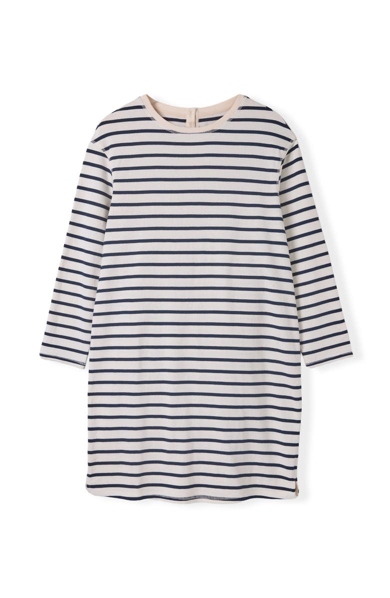 Celtic & Co. Button Back Heavyweight Jersey Top, Alternate, color, Ecru Navy Stripe