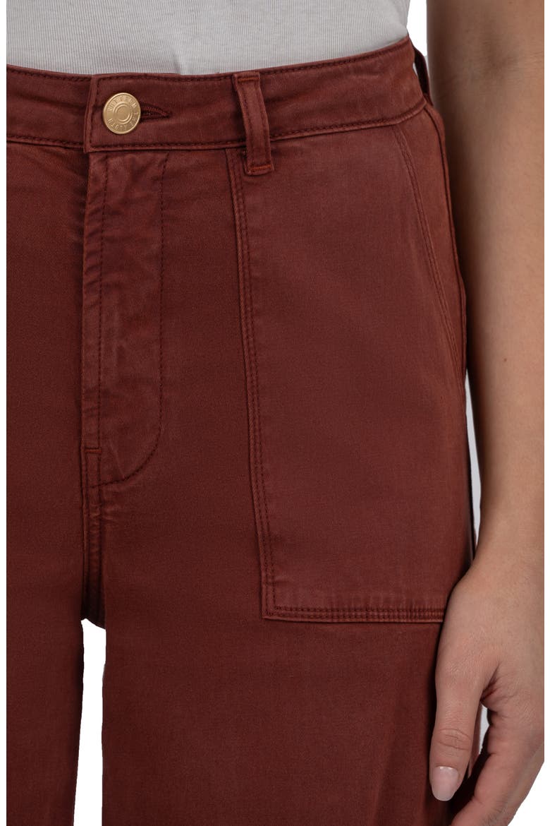 Meg Patch Pocket High Waist Wide Leg Pants, Alternate, color, RUST