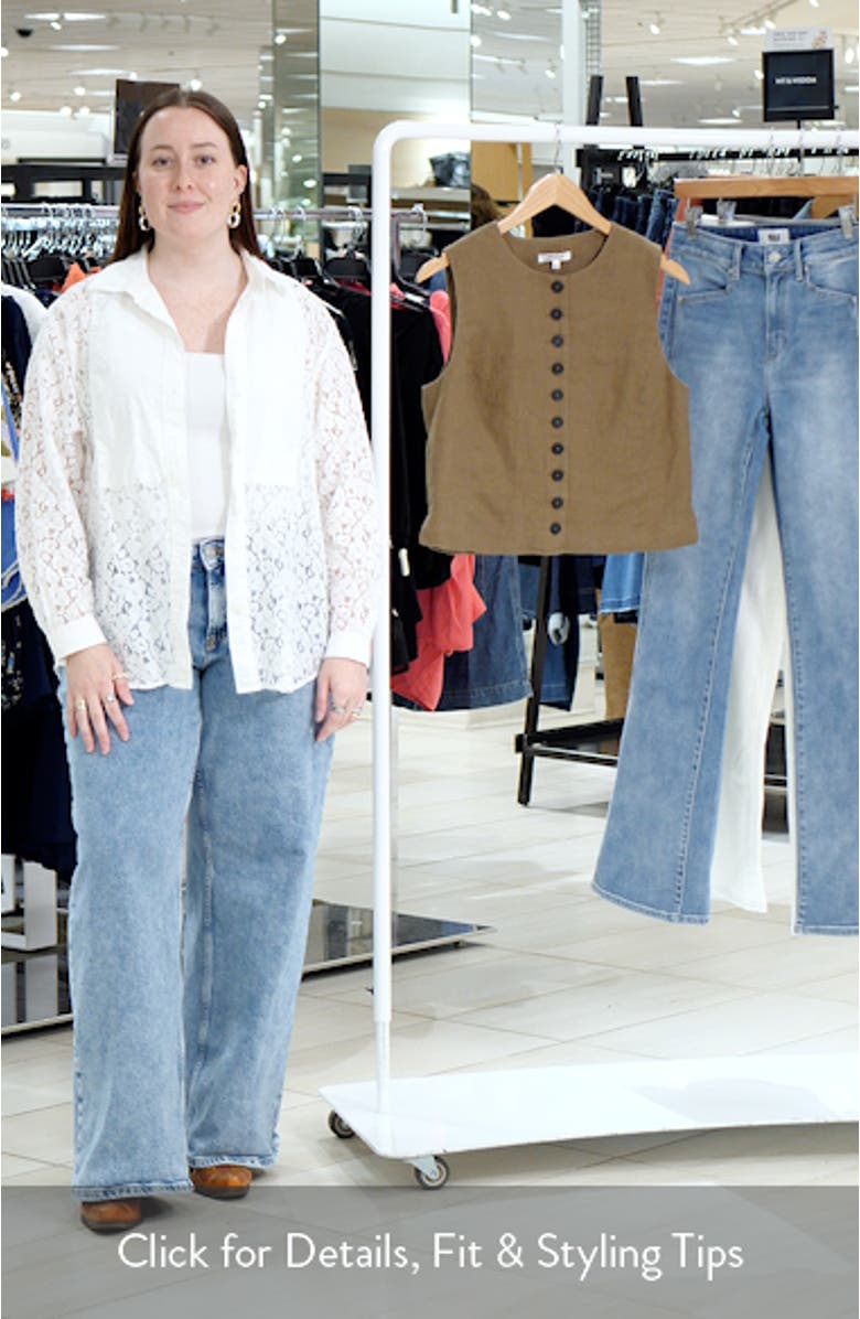 Button Front Linen Shell Top, sales video thumbnail