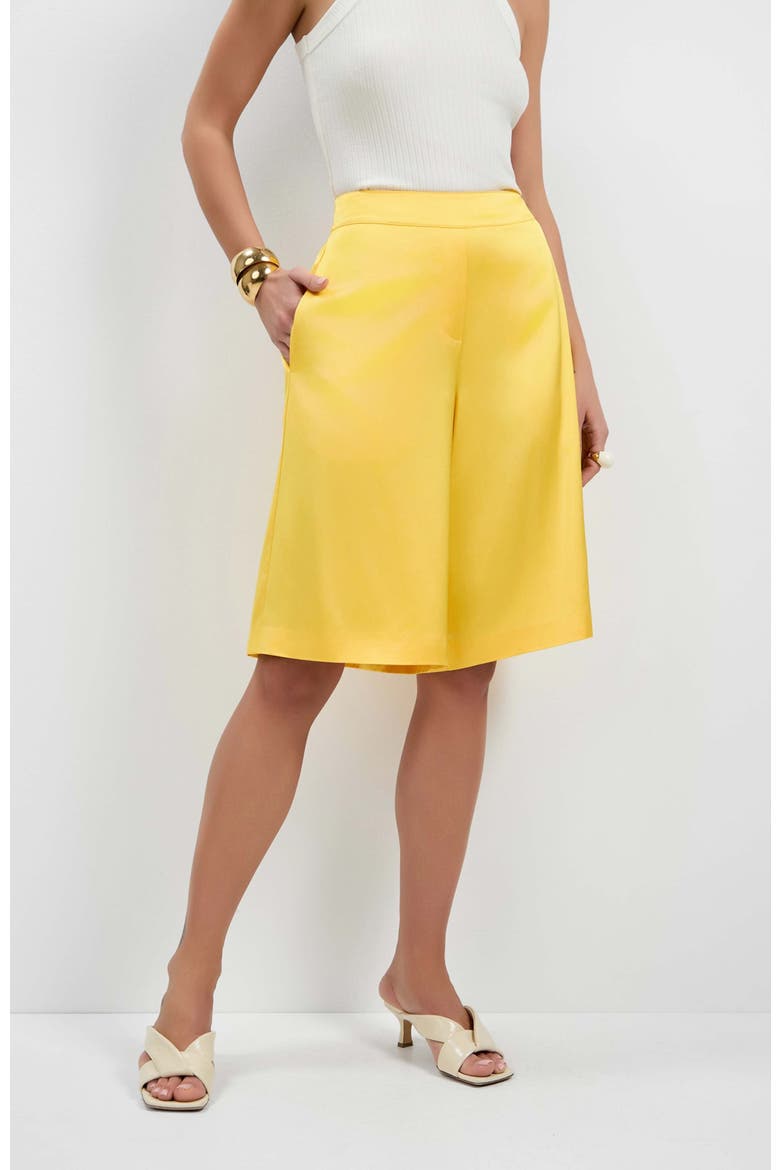 Chiana Satin Shorts, Alternate, color, Lambretta Lemon
