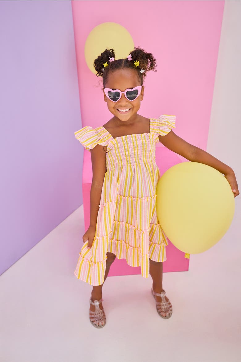 Kids' Twirl Dress, Alternate, color, Buttercup Seersucker