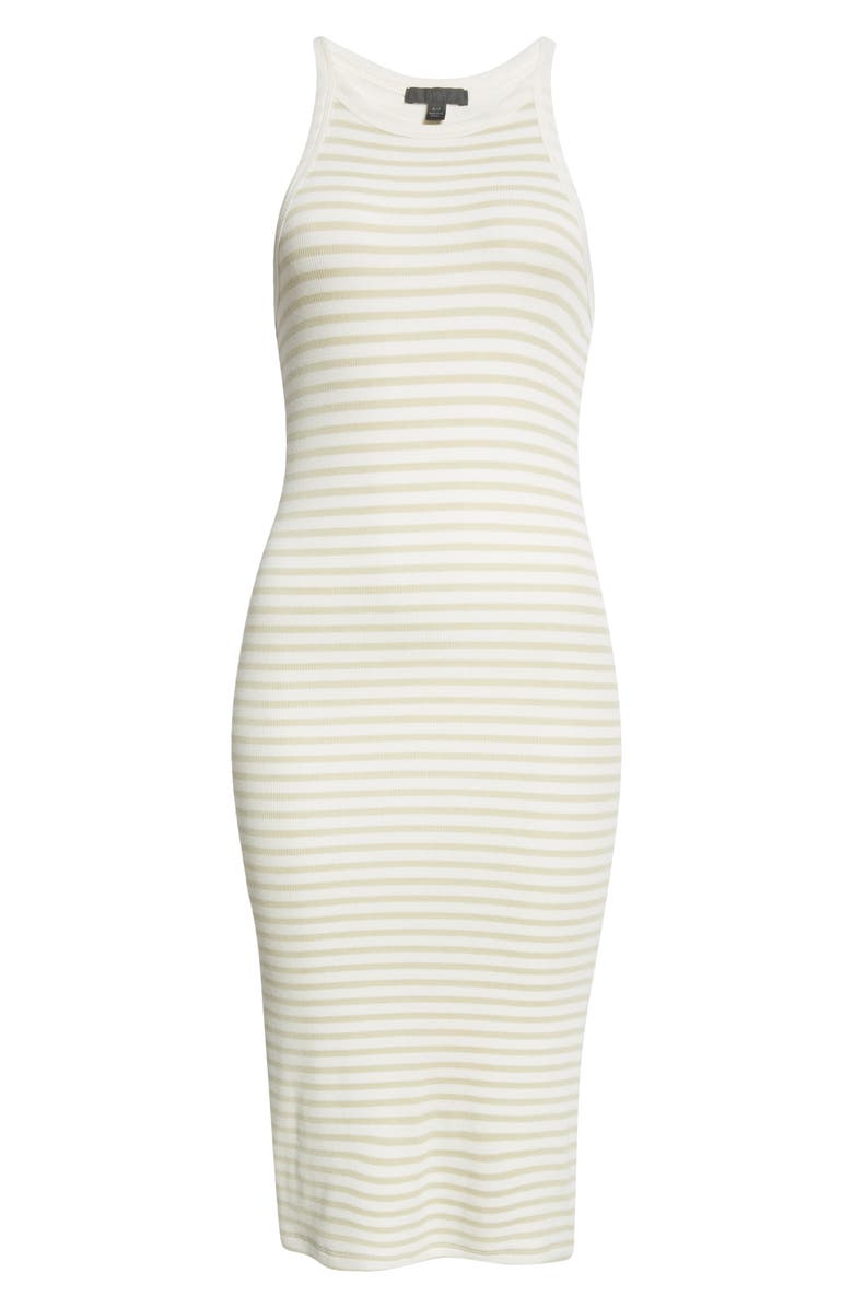 ATM Anthony Thomas Melillo Stripe Rib Tank Dress, Alternate, color, Chalk / Morning Mist